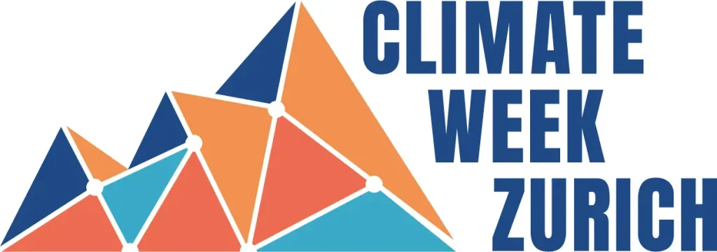 Logo der Climate Week Zurich 2026 mit stilisierten Bergen und Schriftzug